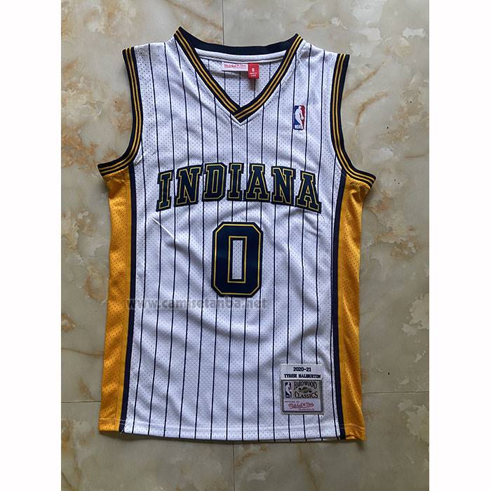 Camiseta Indiana Pacers Tyrese Haliburton NO 0 Mitchell & Ness 2020-21 Blanco